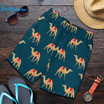 Camel Pattern Blue Blackground Men Shorts