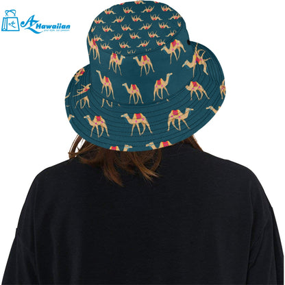 Camel pattern blue blackground Unisex Bucket Hat