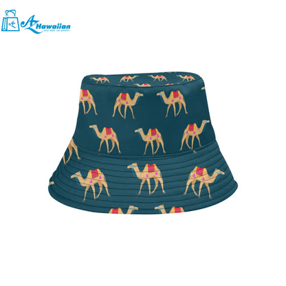 Camel pattern blue blackground Unisex Bucket Hat