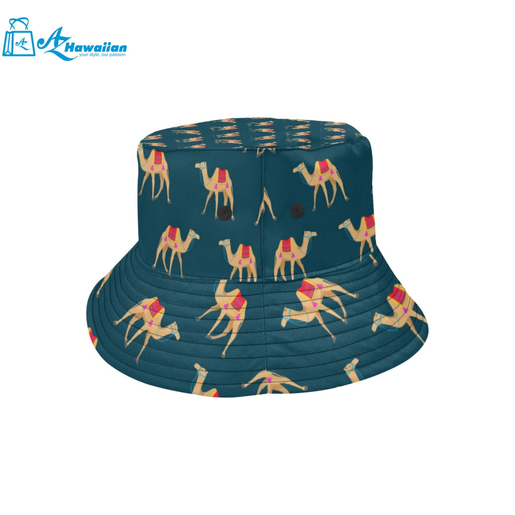 Camel pattern blue blackground Unisex Bucket Hat