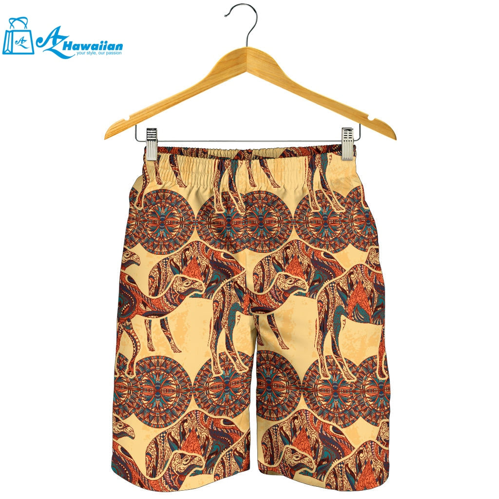 Camel Polynesian Tribal Design Pattern Men Shorts