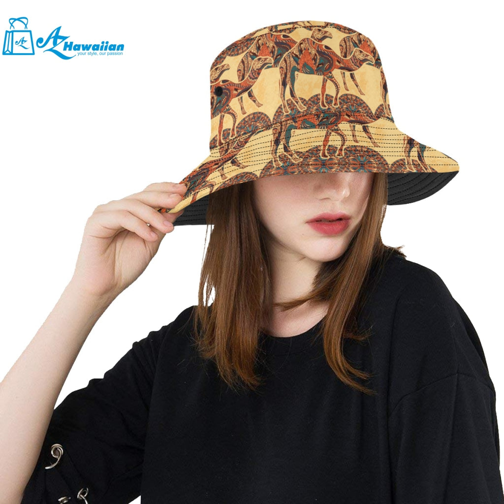 Camel polynesian tribal design pattern Unisex Bucket Hat