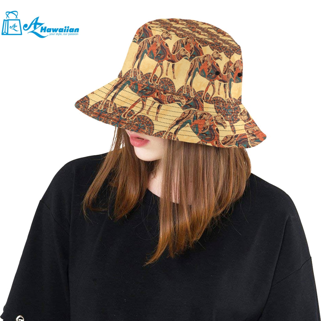 Camel polynesian tribal design pattern Unisex Bucket Hat