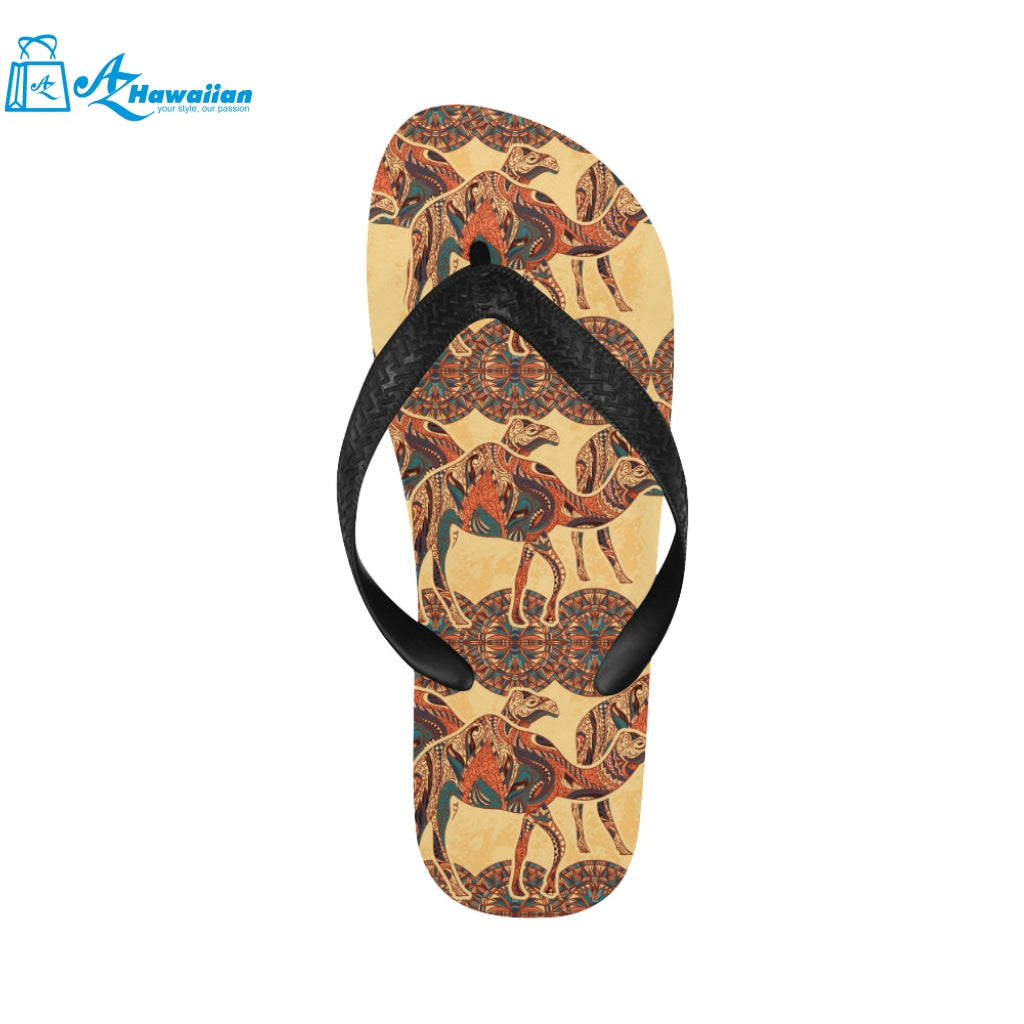 Camel polynesian tribal design pattern Unisex Flip Flops