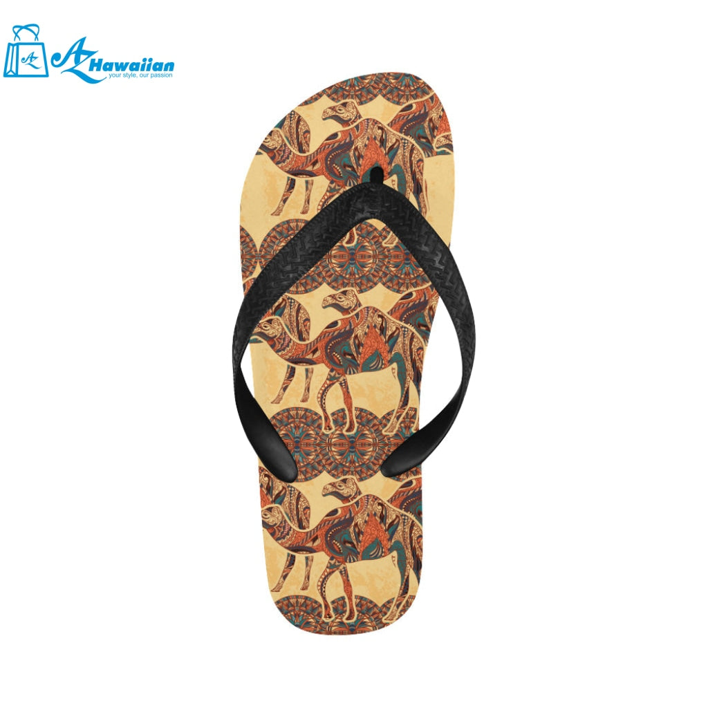 Camel polynesian tribal design pattern Unisex Flip Flops