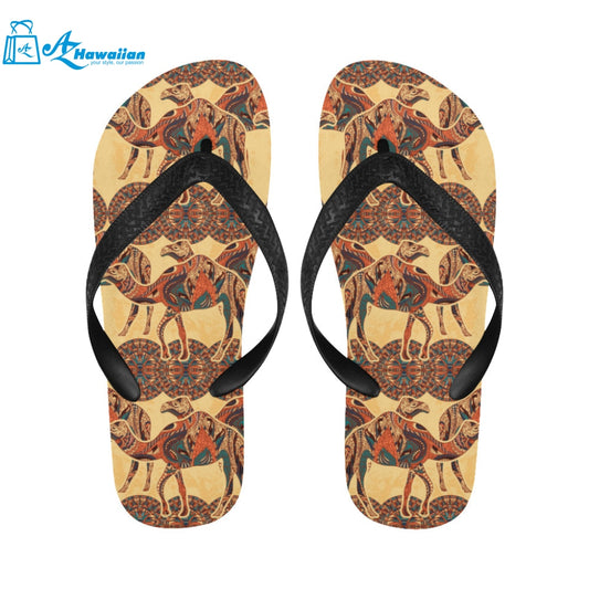 Camel polynesian tribal design pattern Unisex Flip Flops