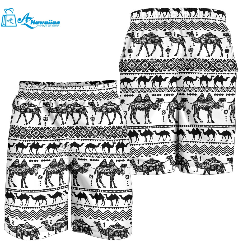 Camel Polynesian Tribal Pattern Men Shorts