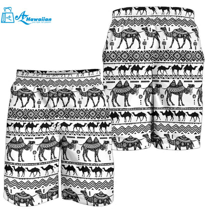 Camel Polynesian Tribal Pattern Men Shorts