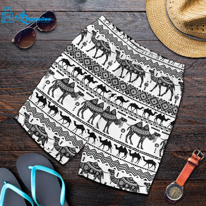 Camel Polynesian Tribal Pattern Men Shorts