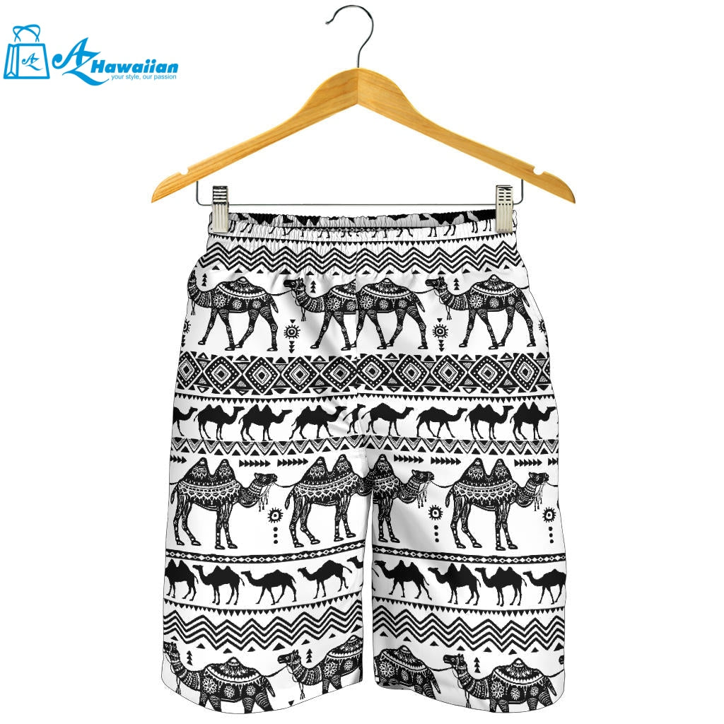 Camel Polynesian Tribal Pattern Men Shorts