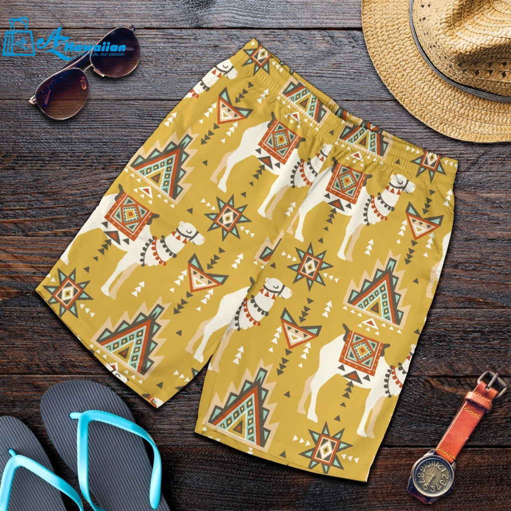 Camels Ethnic Motif Pattern Men Shorts