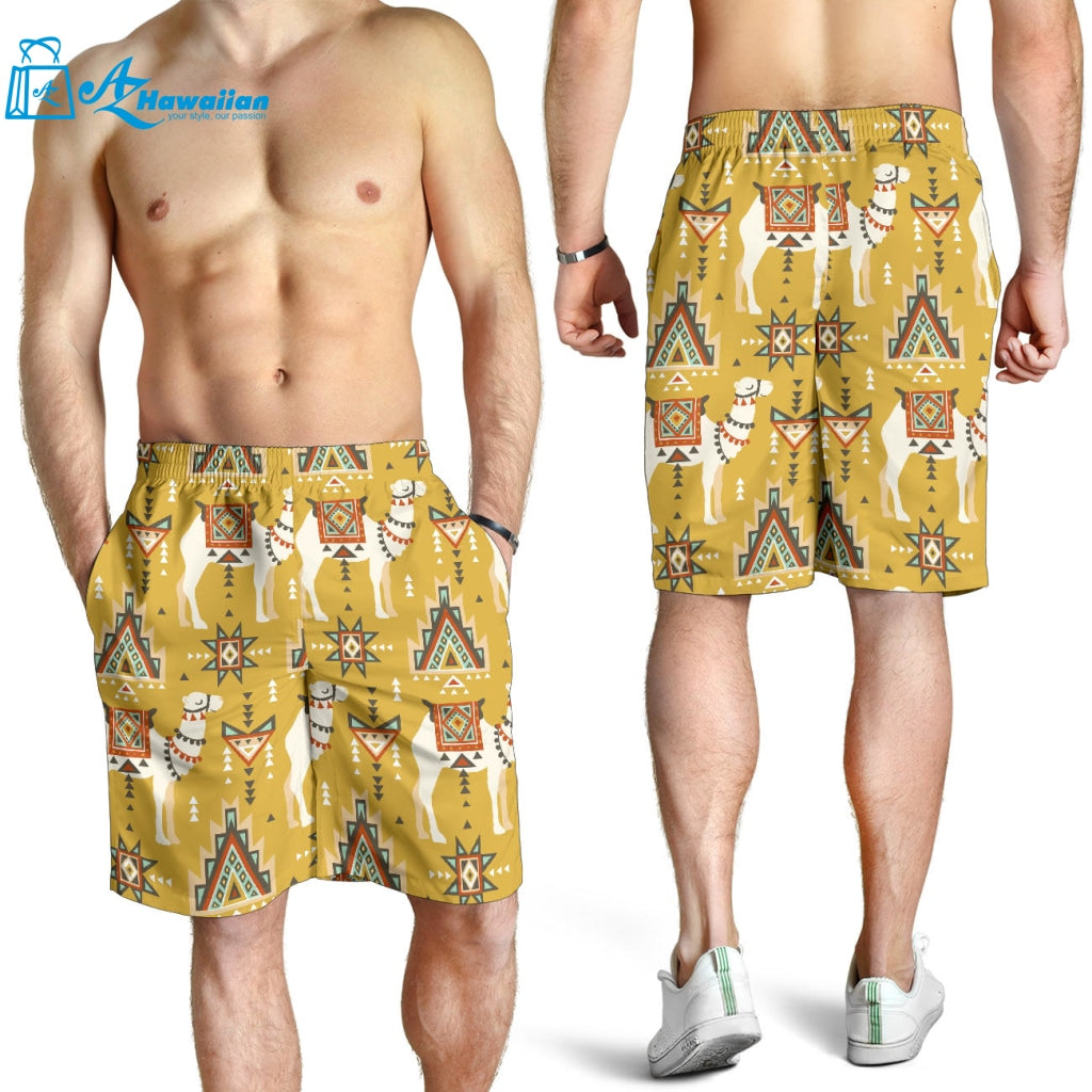 Camels Ethnic Motif Pattern Men Shorts