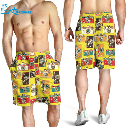 Camera Pattern Print Design 02 Men Shorts