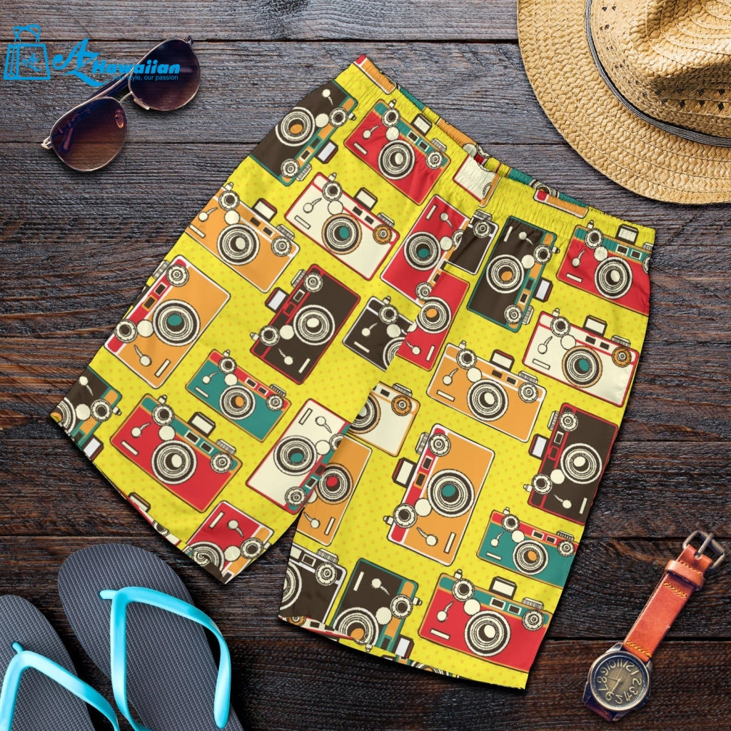 Camera Pattern Print Design 02 Men Shorts