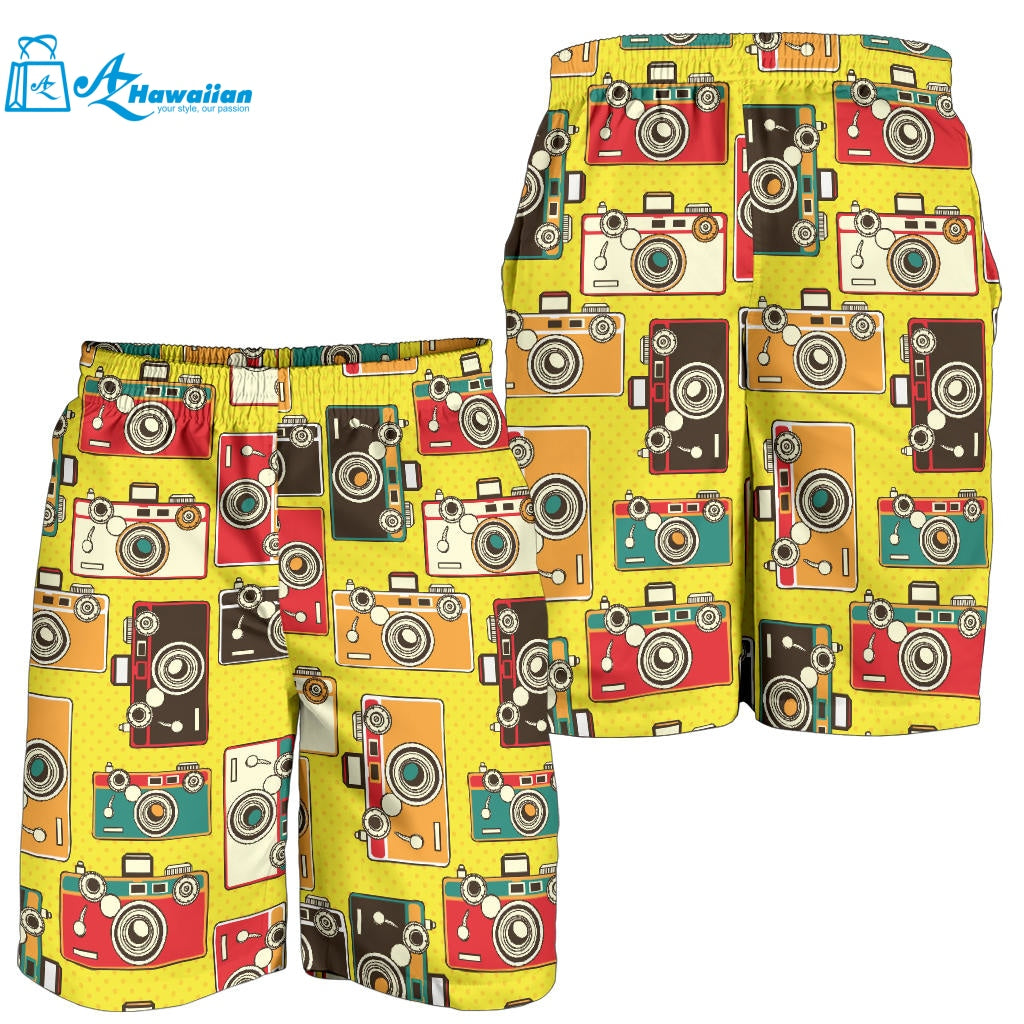 Camera Pattern Print Design 02 Men Shorts