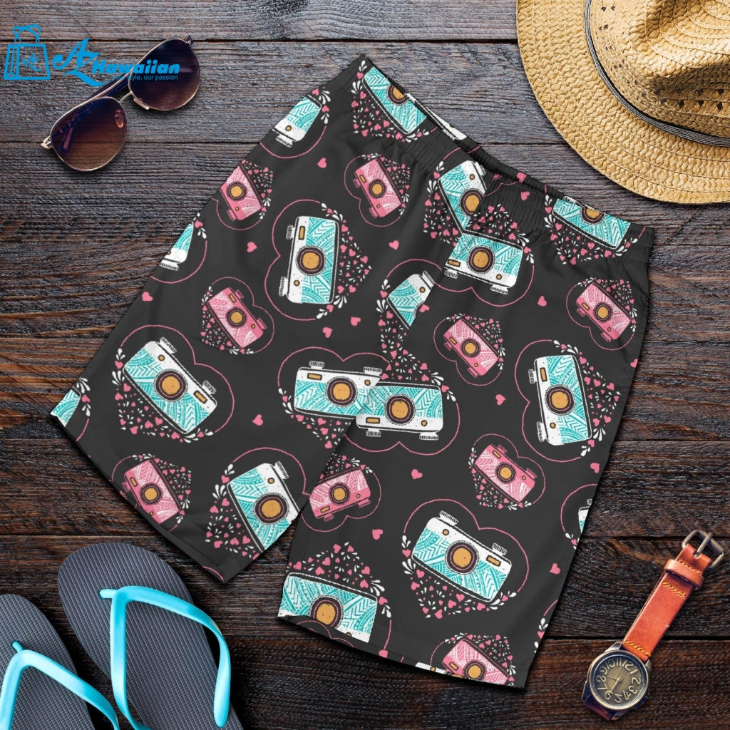 Camera Pattern Print Design 04 Men Shorts