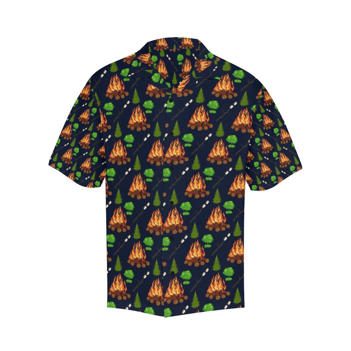 Camfire Marshmallow Camping Design Print Hawaiian Shirt