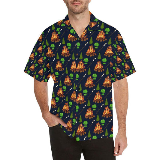 Camfire Marshmallow Camping Design Print Hawaiian Shirt