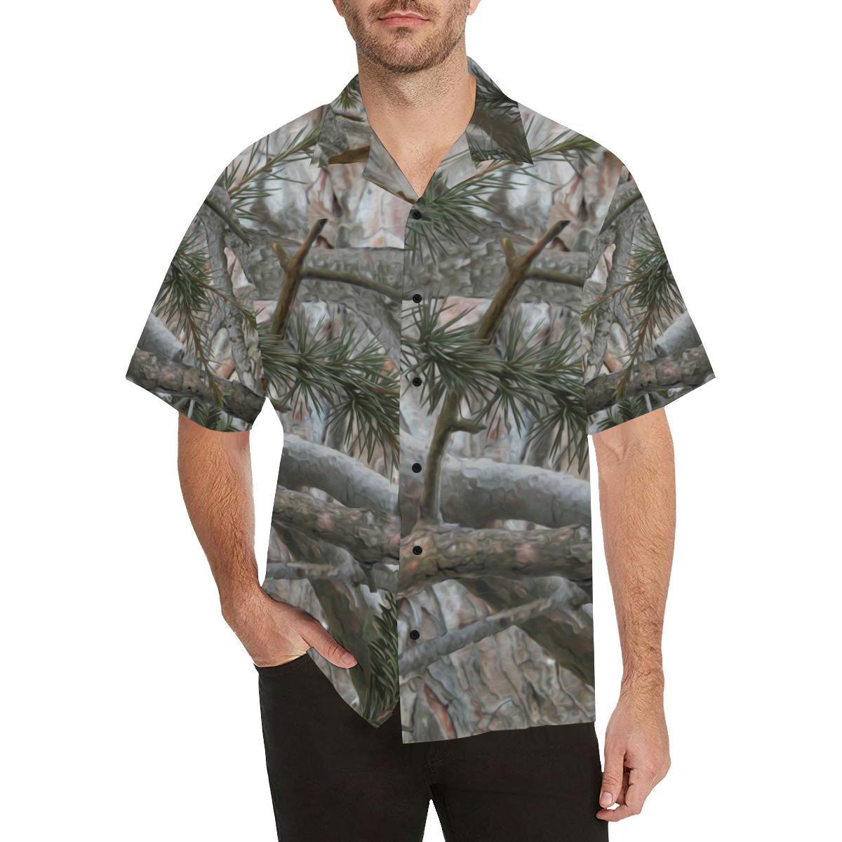 Camo Realistic Tree Forest Pattern Hawaiian Shirt