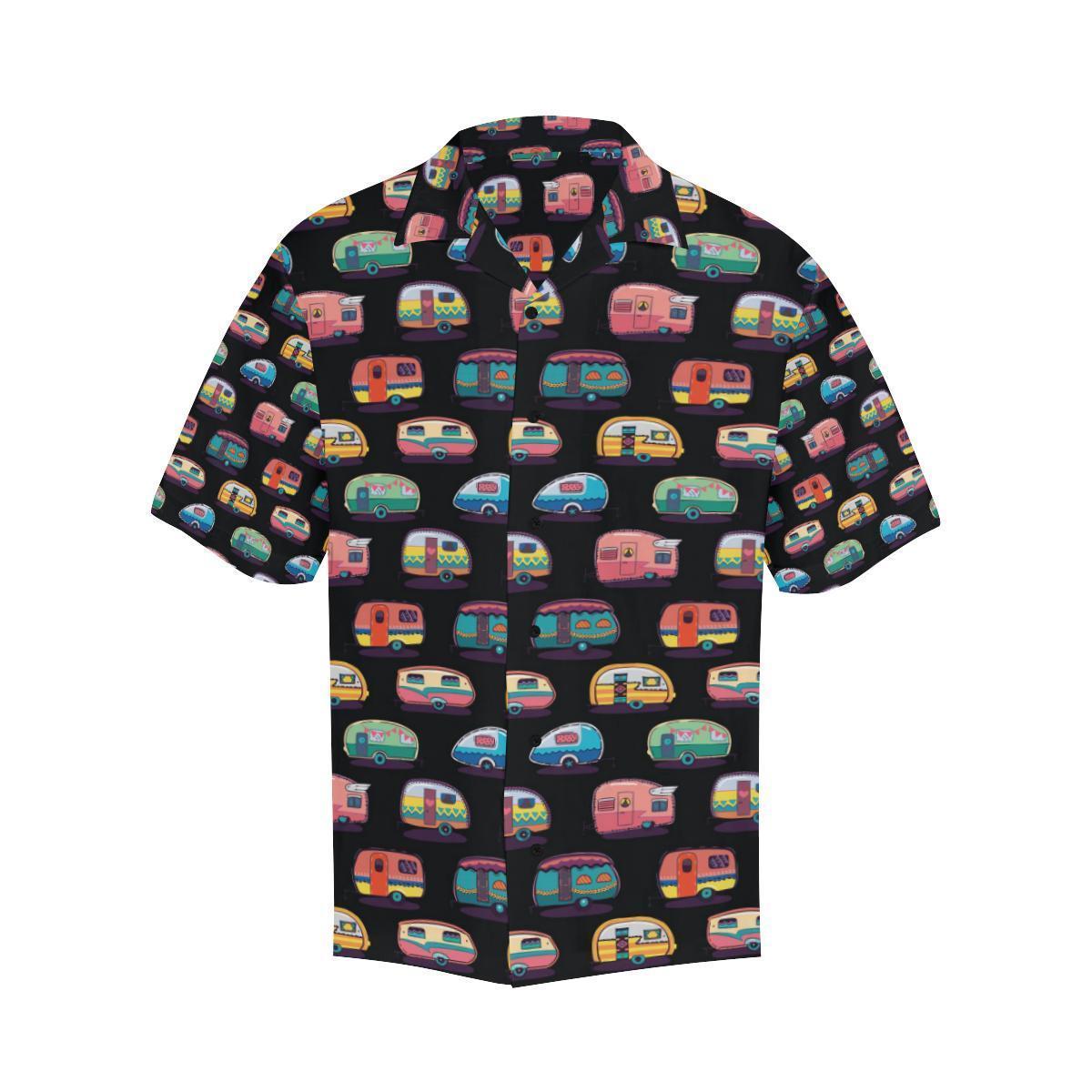 Camper Camping Pattern Hawaiian Shirt