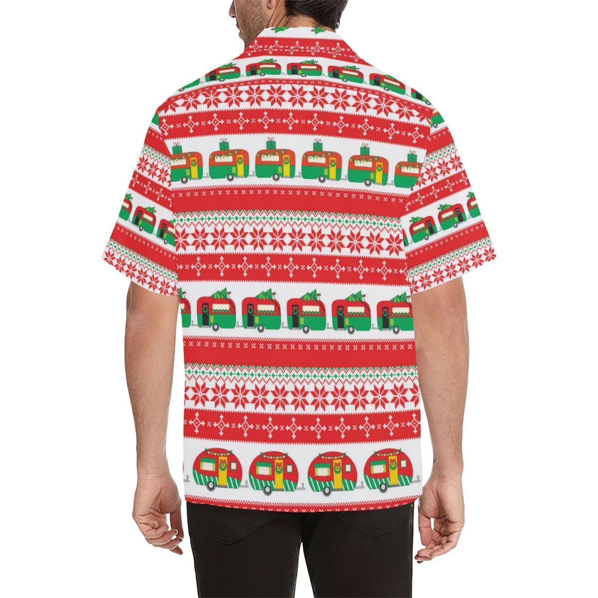 Camper Camping Ugly Christmas Design Print Hawaiian Shirt