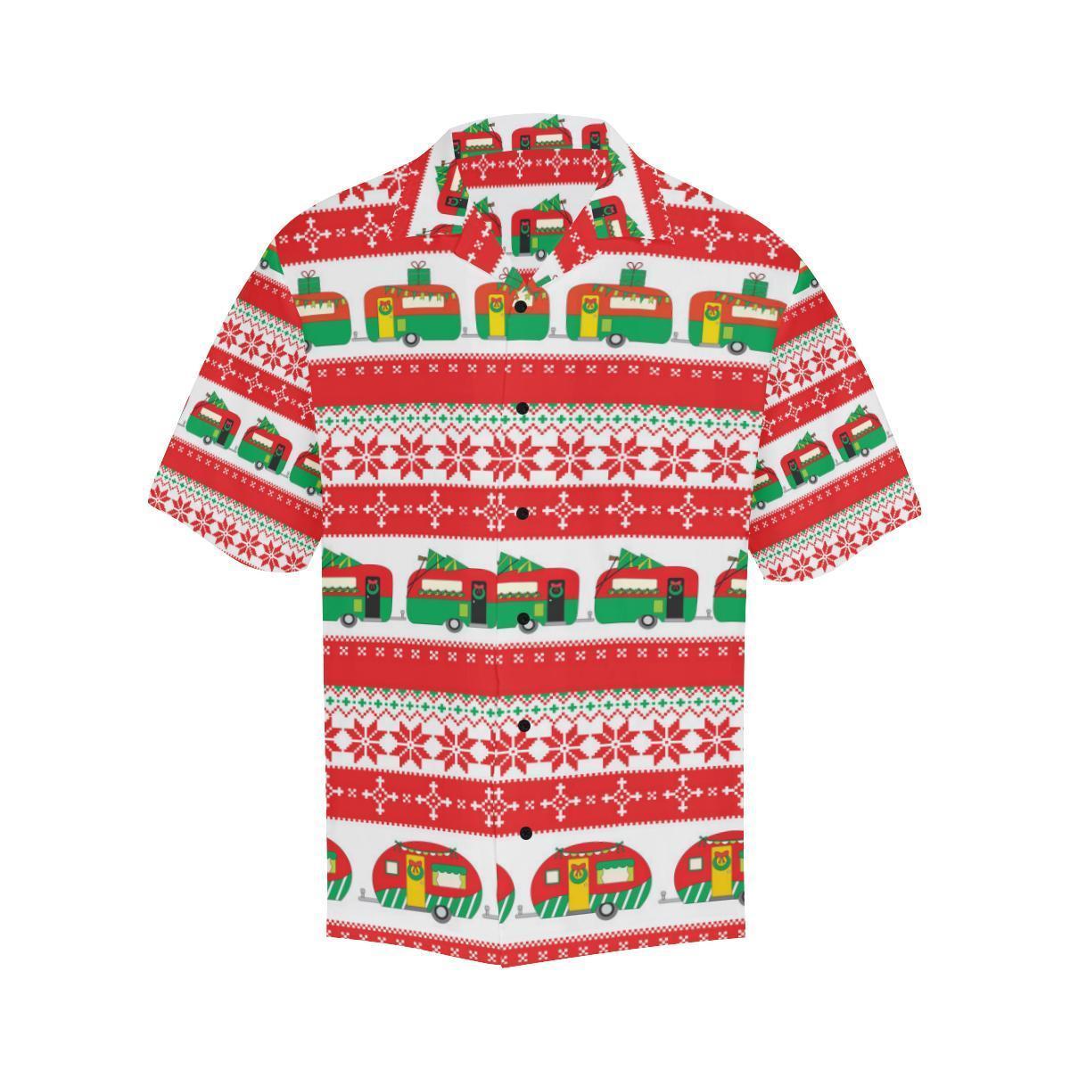 Camper Camping Ugly Christmas Design Print Hawaiian Shirt