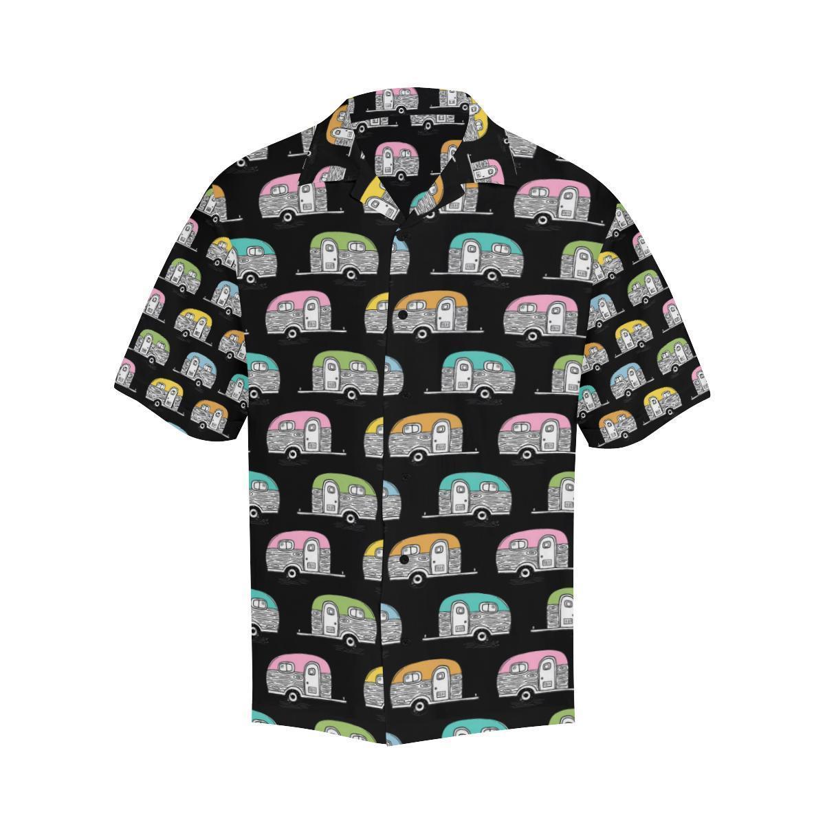 Camper Pattern Camping Themed No 2 Print Hawaiian Shirt