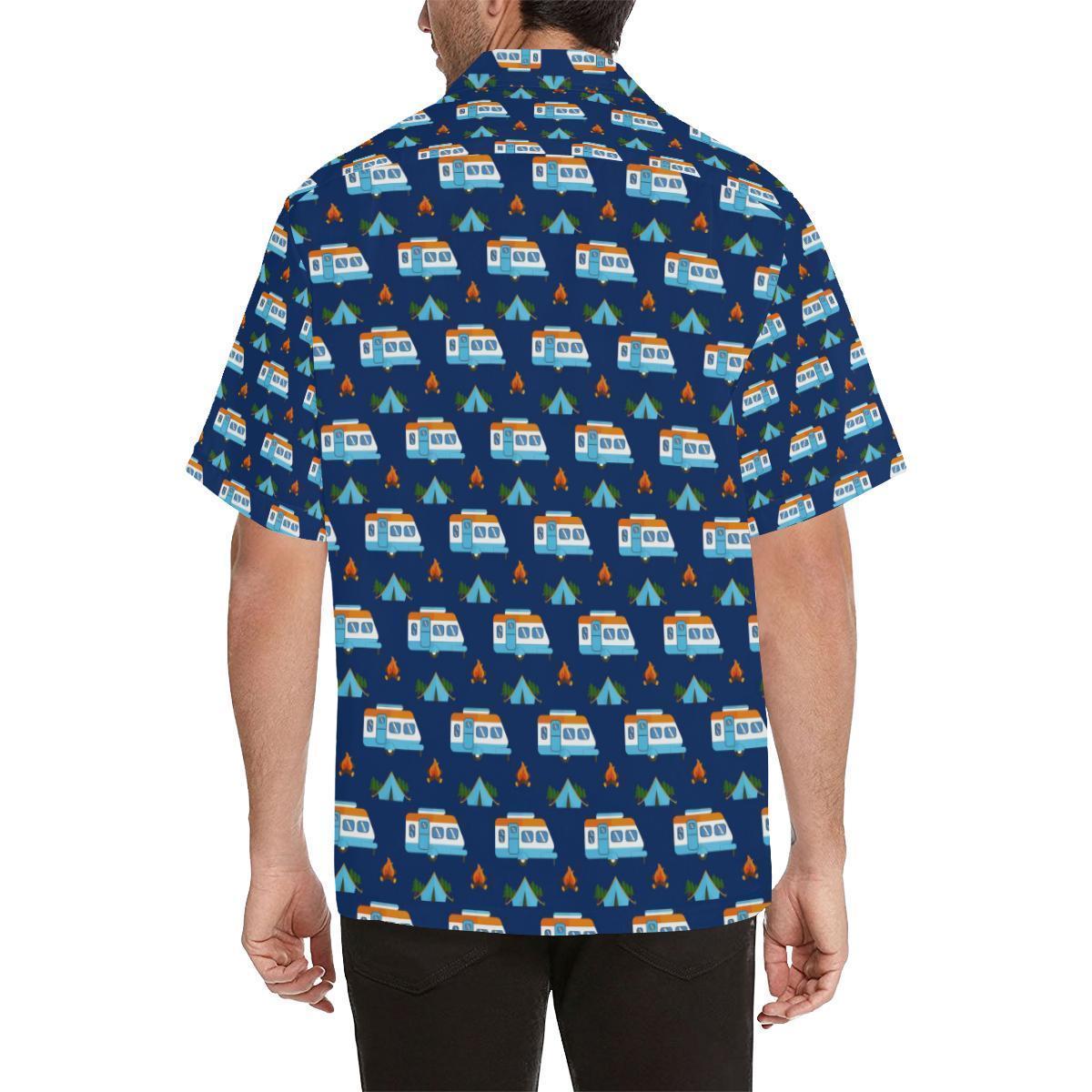 Camper Pattern Camping Themed No 3 Print Hawaiian Shirt