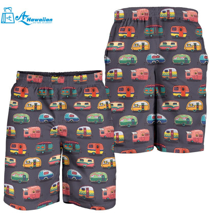 Camper Van Pattern Print Design 02 Men Shorts