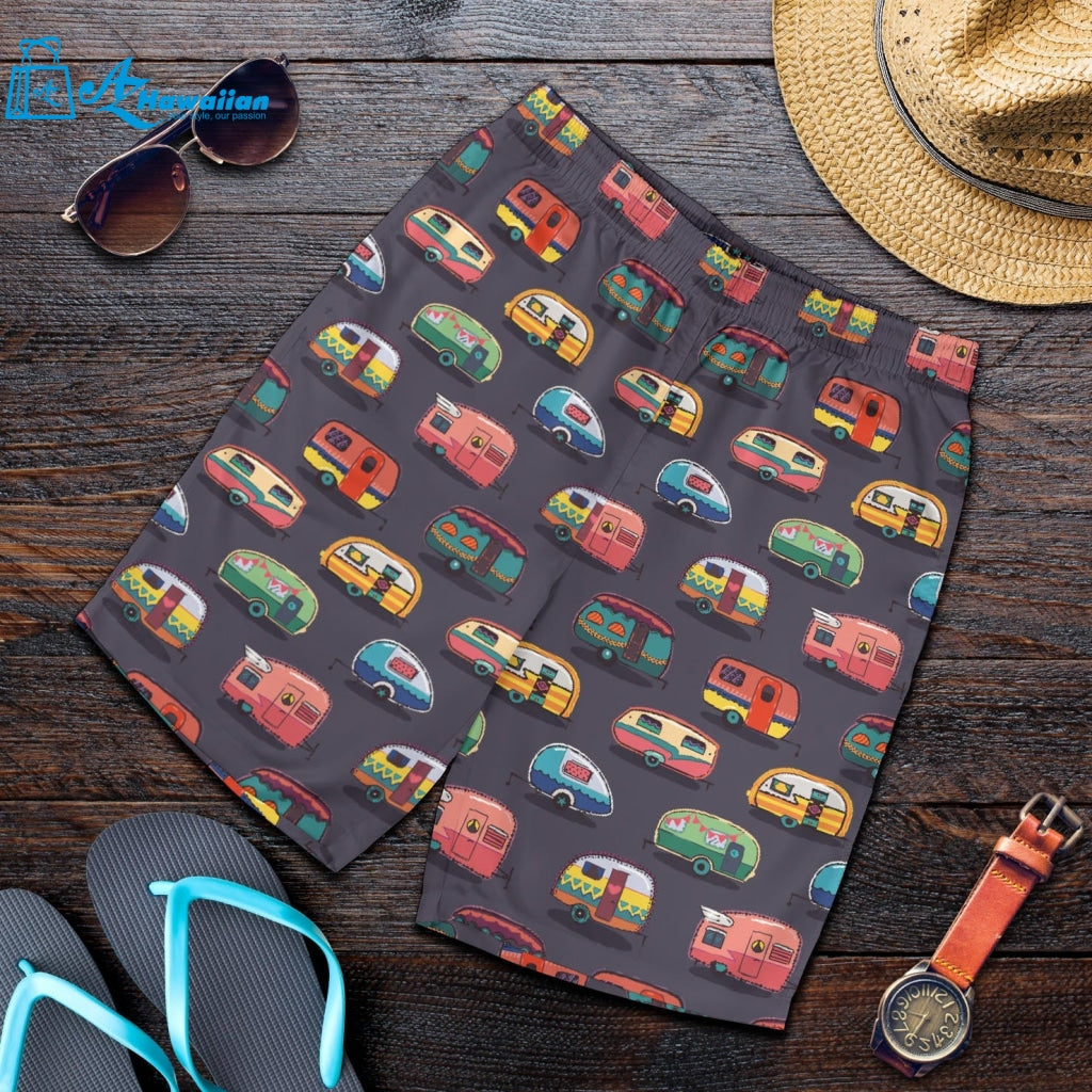 Camper Van Pattern Print Design 02 Men Shorts