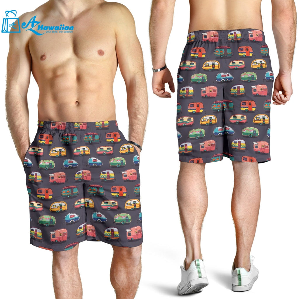 Camper Van Pattern Print Design 02 Men Shorts