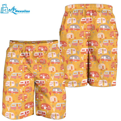 Camper Van Pattern Print Design 04 Men Shorts