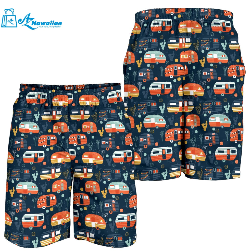 Camper Van Pattern Print Design 05 Men Shorts