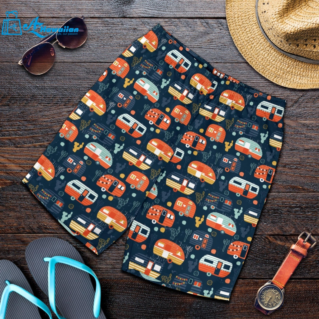 Camper Van Pattern Print Design 05 Men Shorts