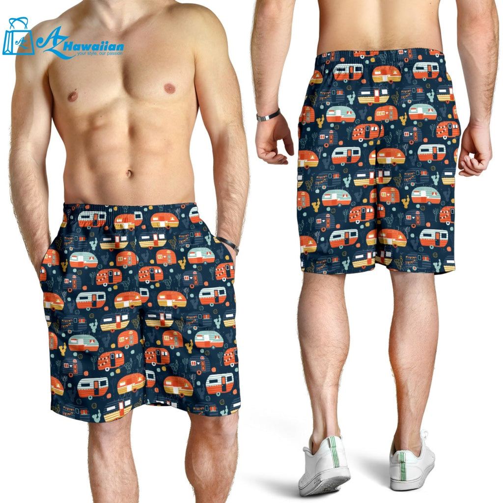 Camper Van Pattern Print Design 05 Men Shorts