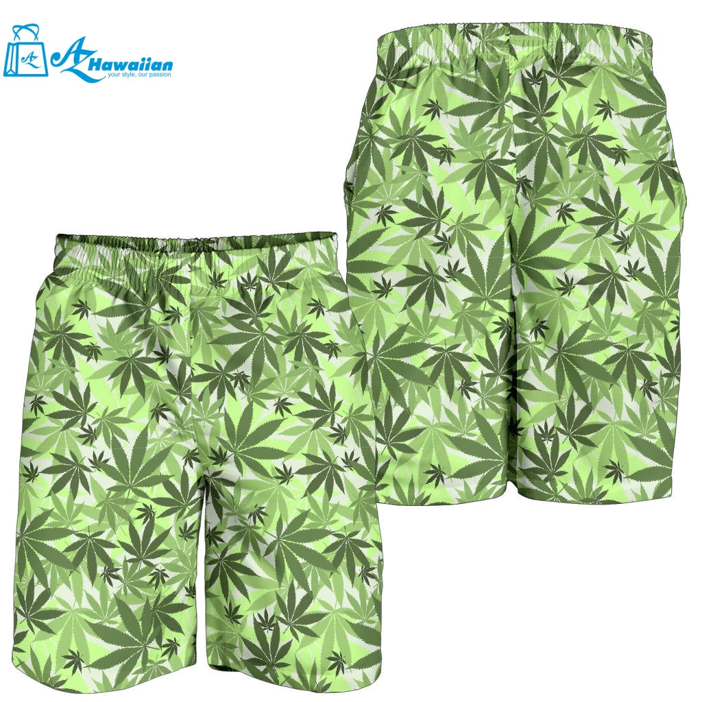 Canabis Marijuana Weed Pattern Print Design 01 Men Shorts