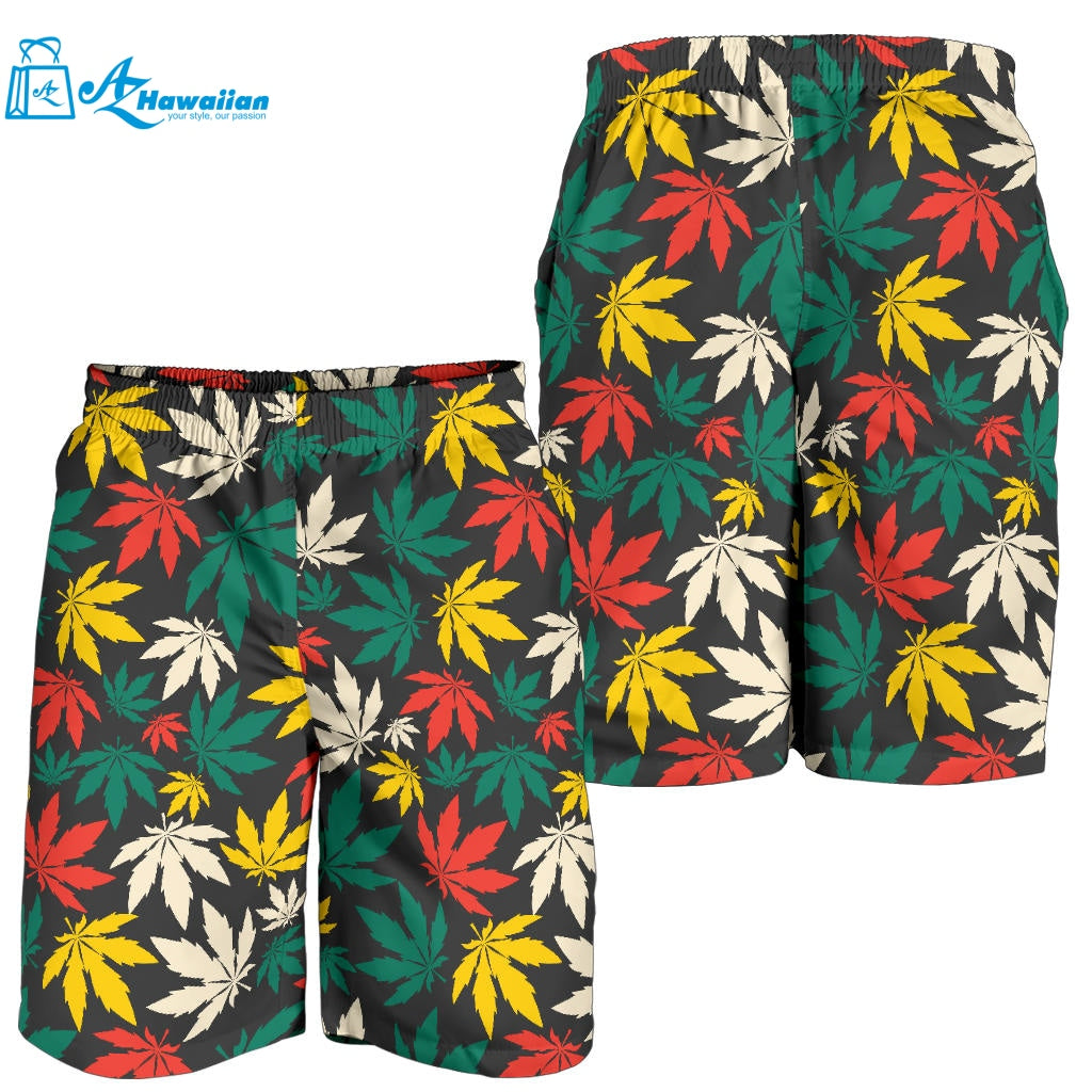 Canabis Marijuana Weed Pattern Print Design 02 Men Shorts