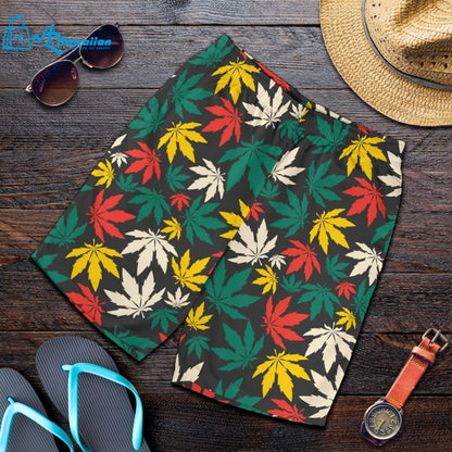 Canabis Marijuana Weed Pattern Print Design 02 Men Shorts