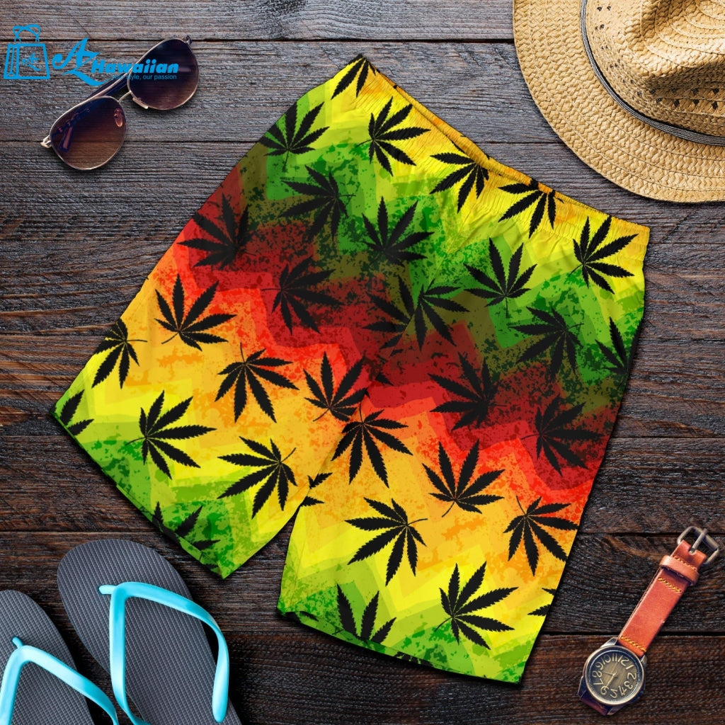 Canabis Marijuana Weed Pattern Print Design 03 Men Shorts