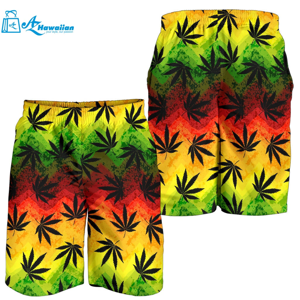 Canabis Marijuana Weed Pattern Print Design 03 Men Shorts