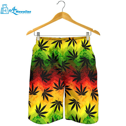 Canabis Marijuana Weed Pattern Print Design 03 Men Shorts