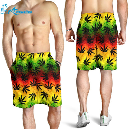 Canabis Marijuana Weed Pattern Print Design 03 Men Shorts