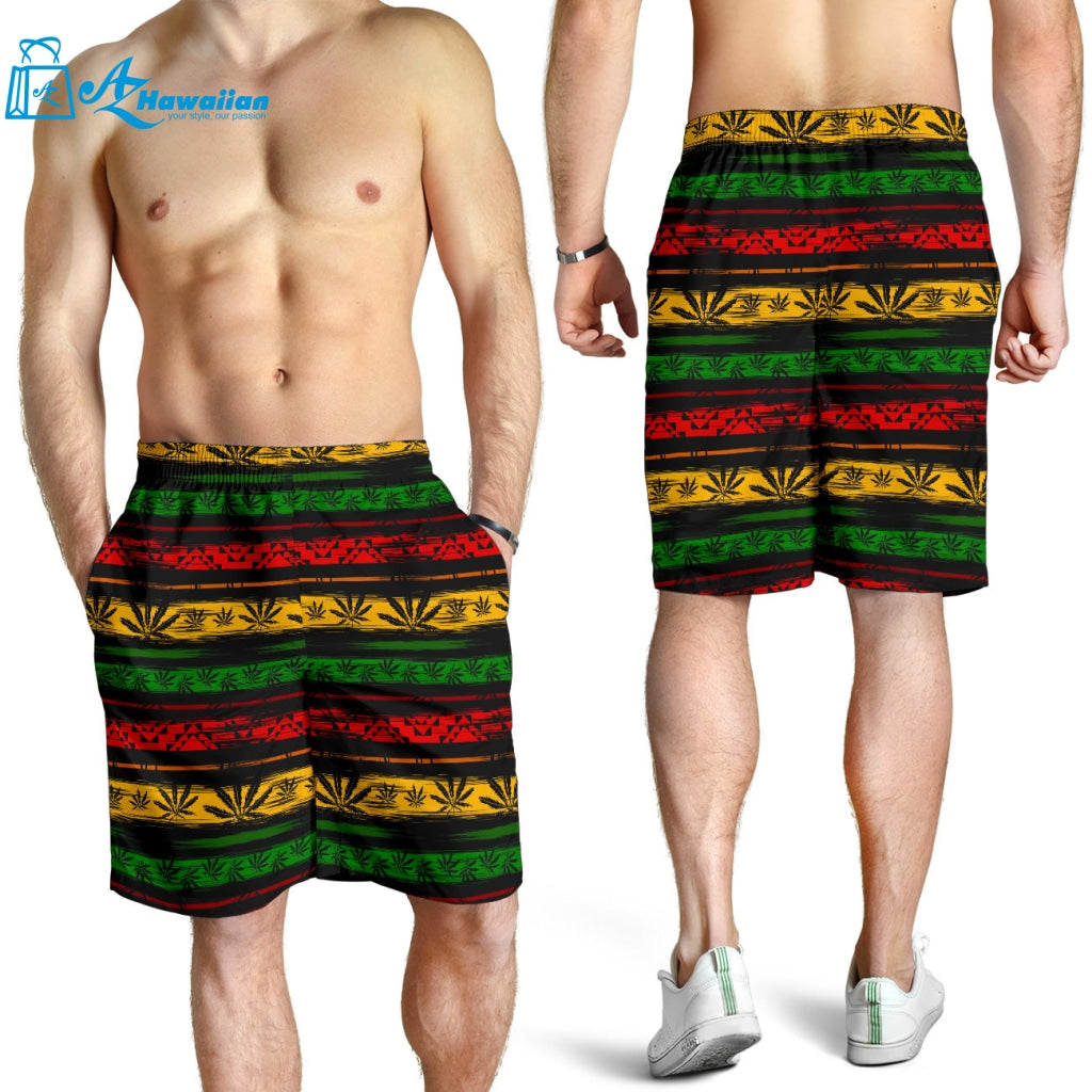 Canabis Marijuana Weed Pattern Print Design 04 Men Shorts