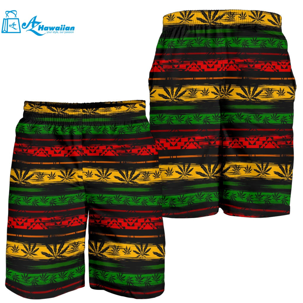 Canabis Marijuana Weed Pattern Print Design 04 Men Shorts