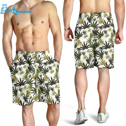 Canabis Marijuana Weed Pattern Print Design 05 Men Shorts