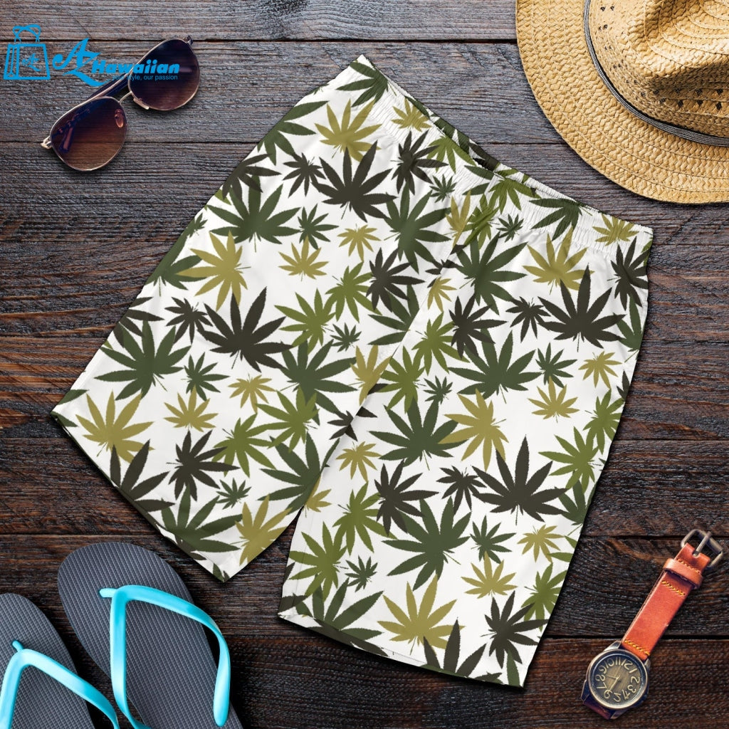 Canabis Marijuana Weed Pattern Print Design 05 Men Shorts