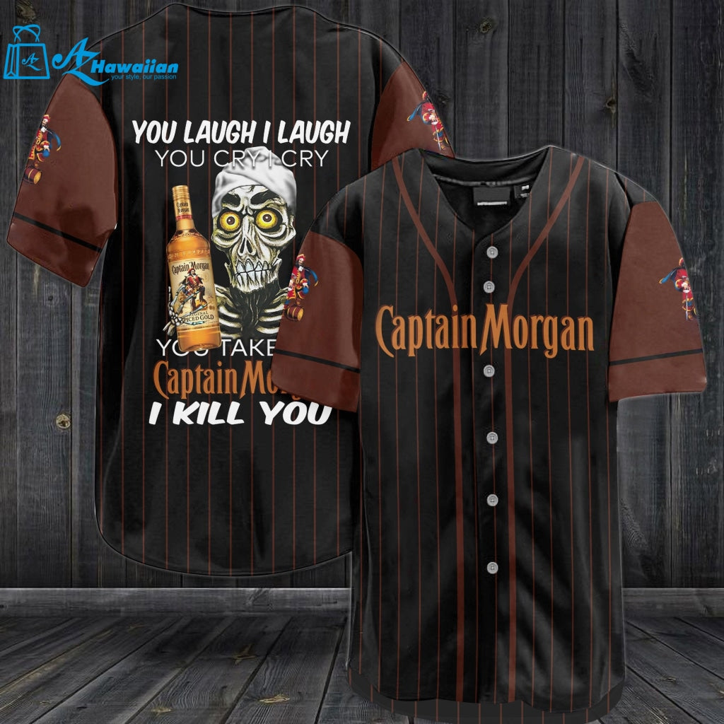 Captain Morgan You Laugh I Laugh You Cry I Cry Baseball Jersey 