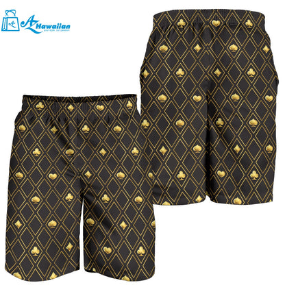 Casino Cards Suits Pattern Print Design 01 Men Shorts