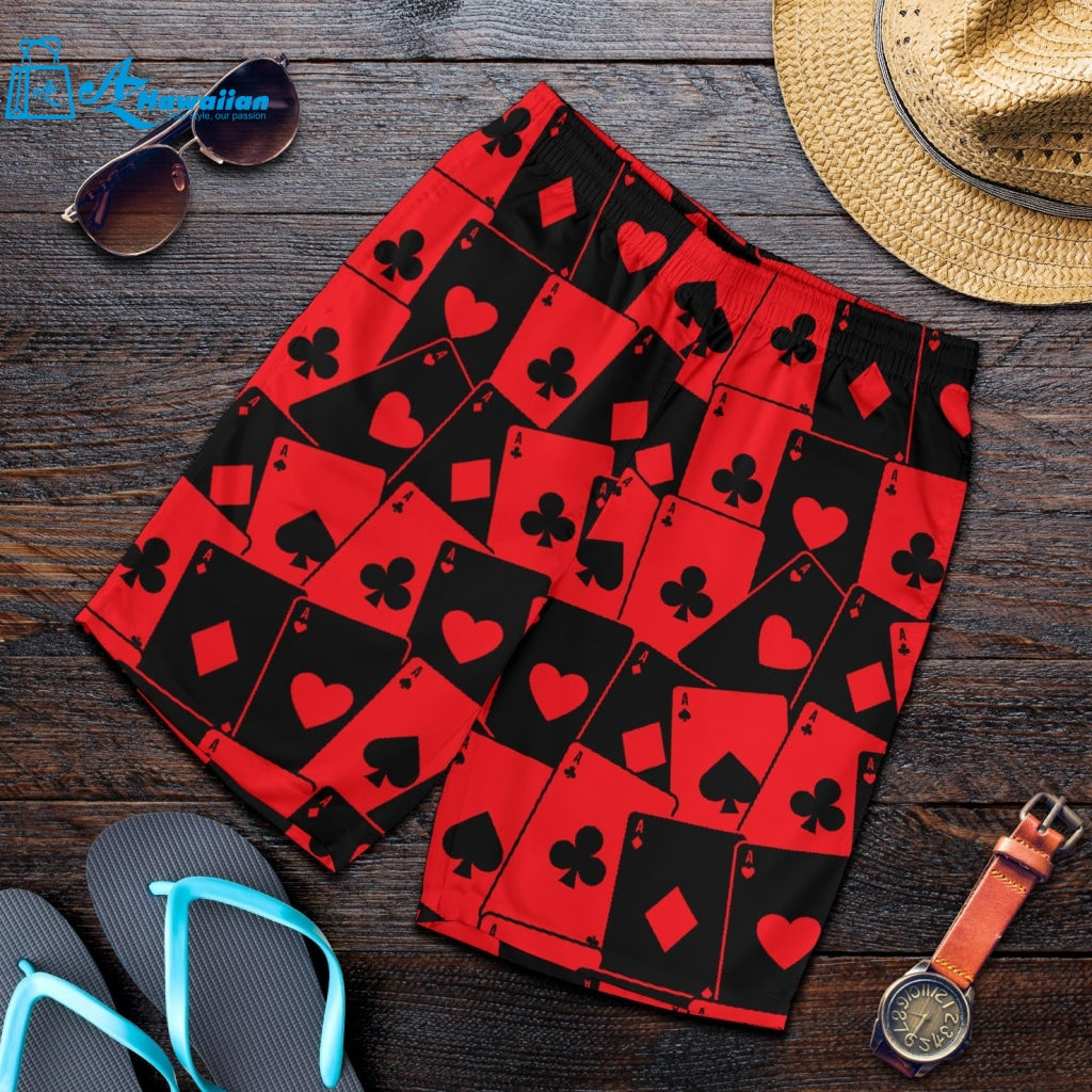 Casino Cards Suits Pattern Print Design 02 Men Shorts