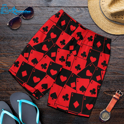 Casino Cards Suits Pattern Print Design 02 Men Shorts